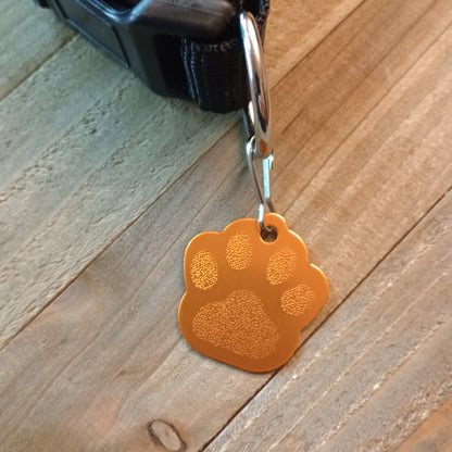 Yellow Large Paw Pet Tag (1.4 inch)