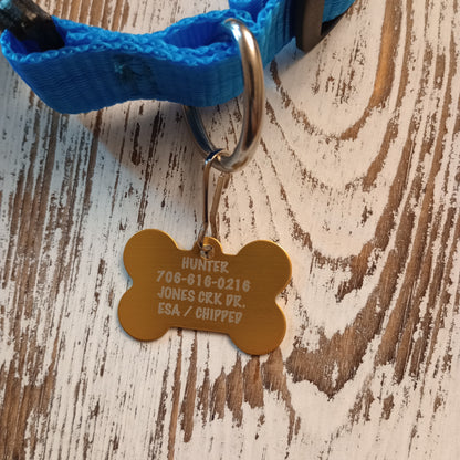 Yellow Bone Shaped Pet Tag