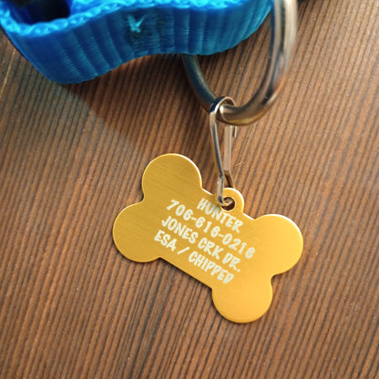 Yellow Bone Shaped Pet Tag