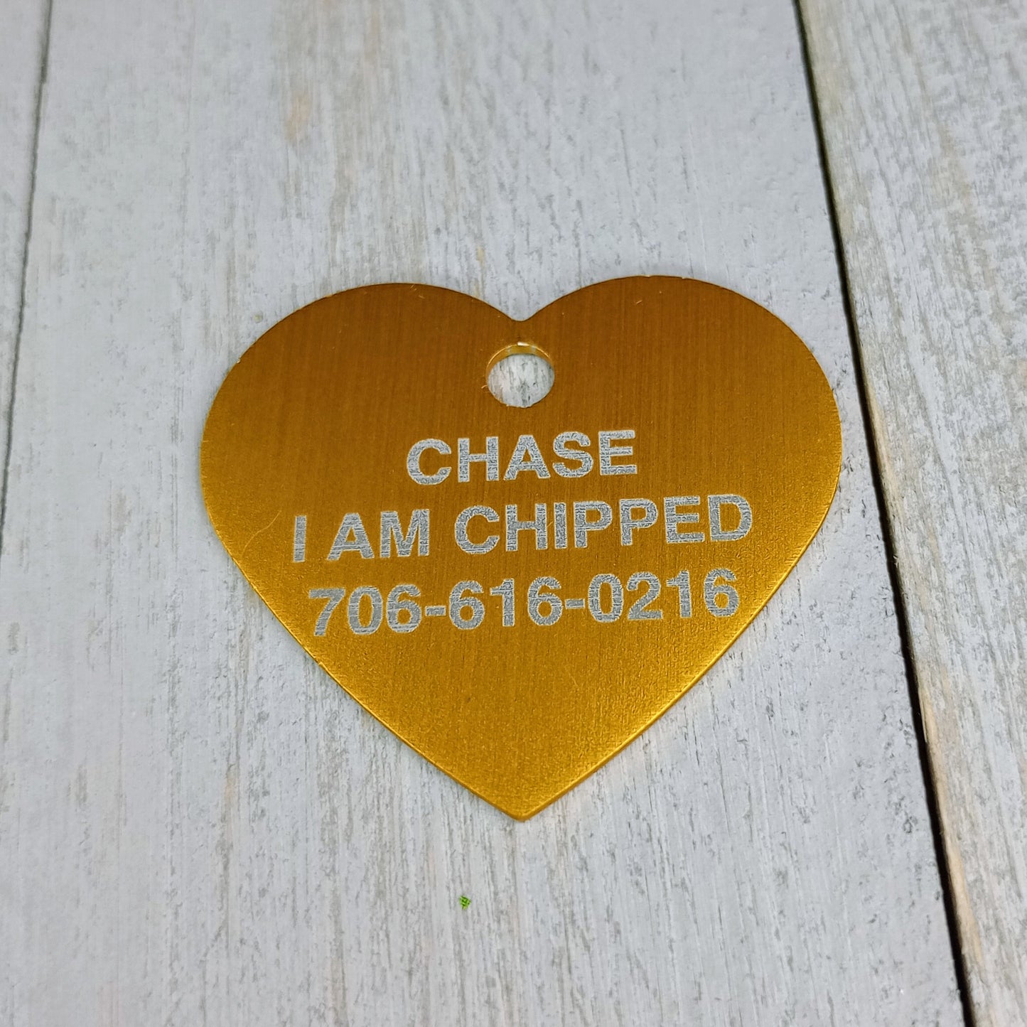 Yellow Heart Shaped Pet Tag