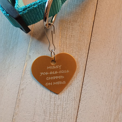 Yellow Heart Shaped Pet Tag