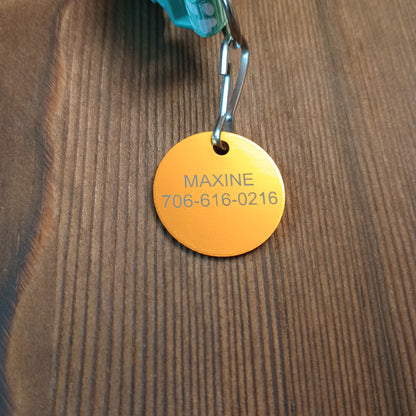 Yellow Round Pet Tag.