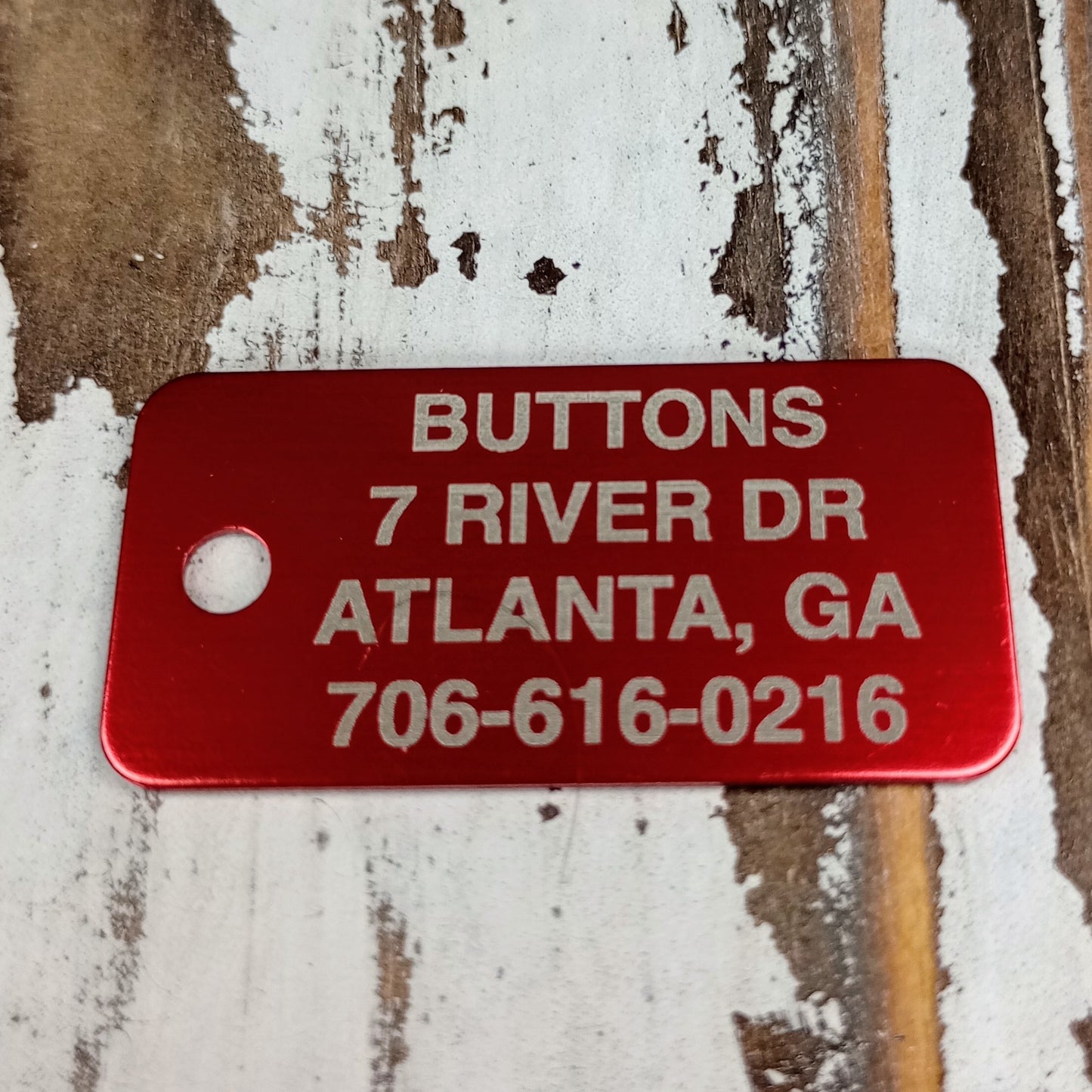 Red Rectangular Pet Tag.