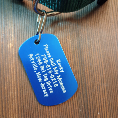 Dark Blue Military Style Pet Tag