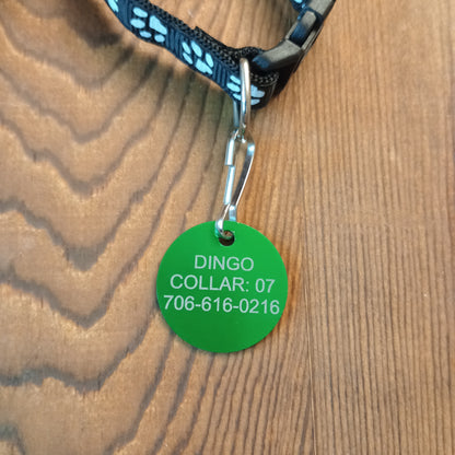 Green Round Pet Tag