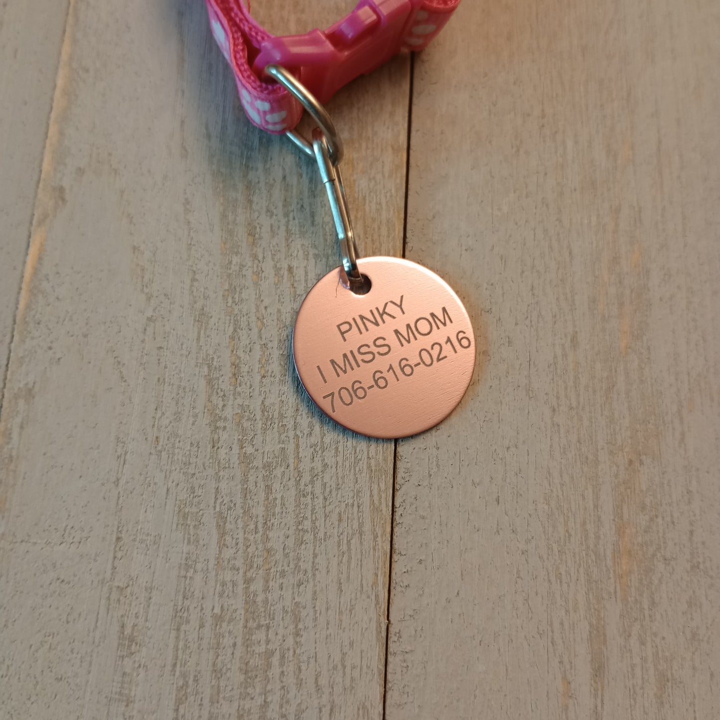 Light Pink Round Pet Tag