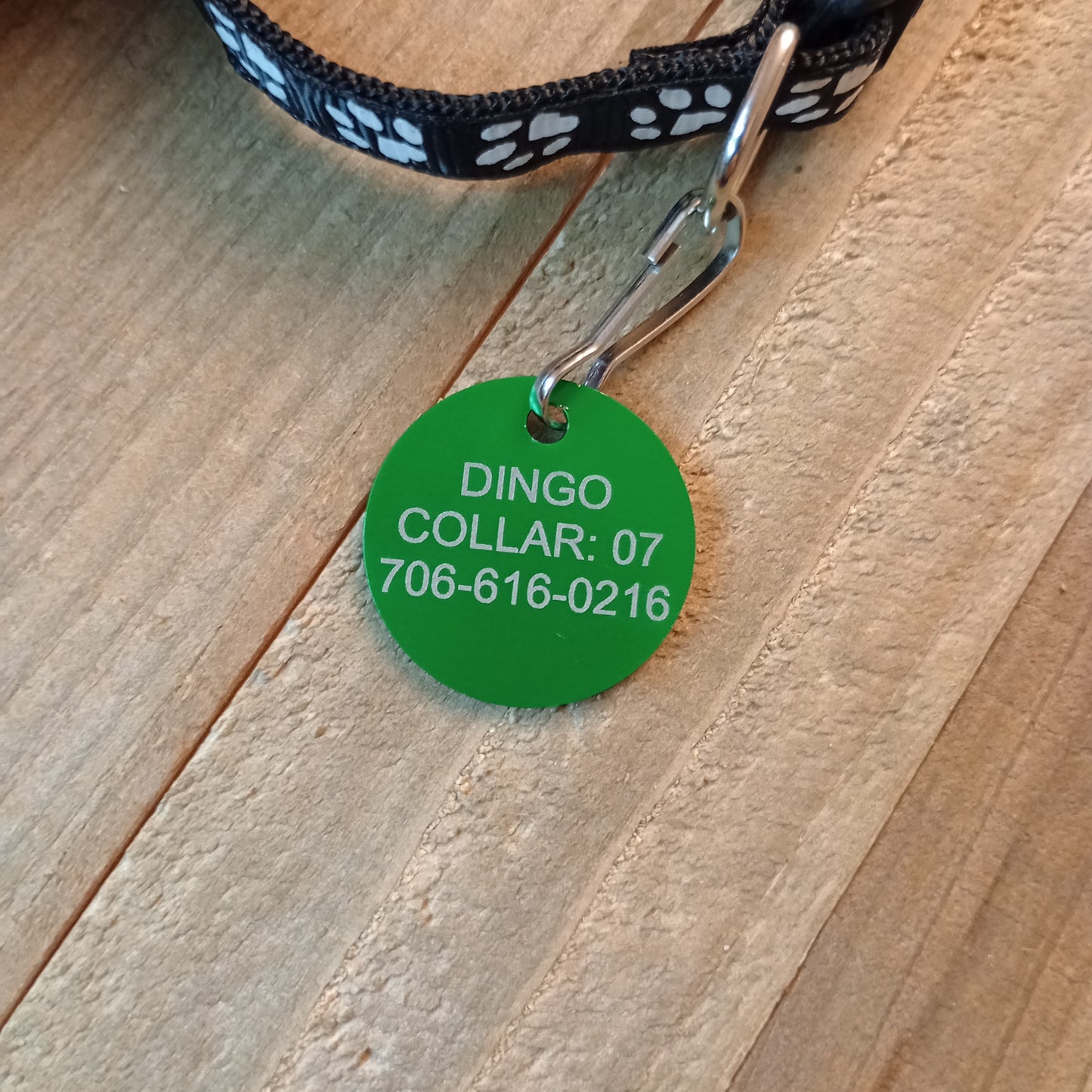 Green Round Pet Tag