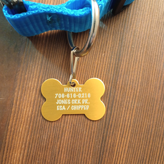 Yellow Bone Shaped Pet Tag