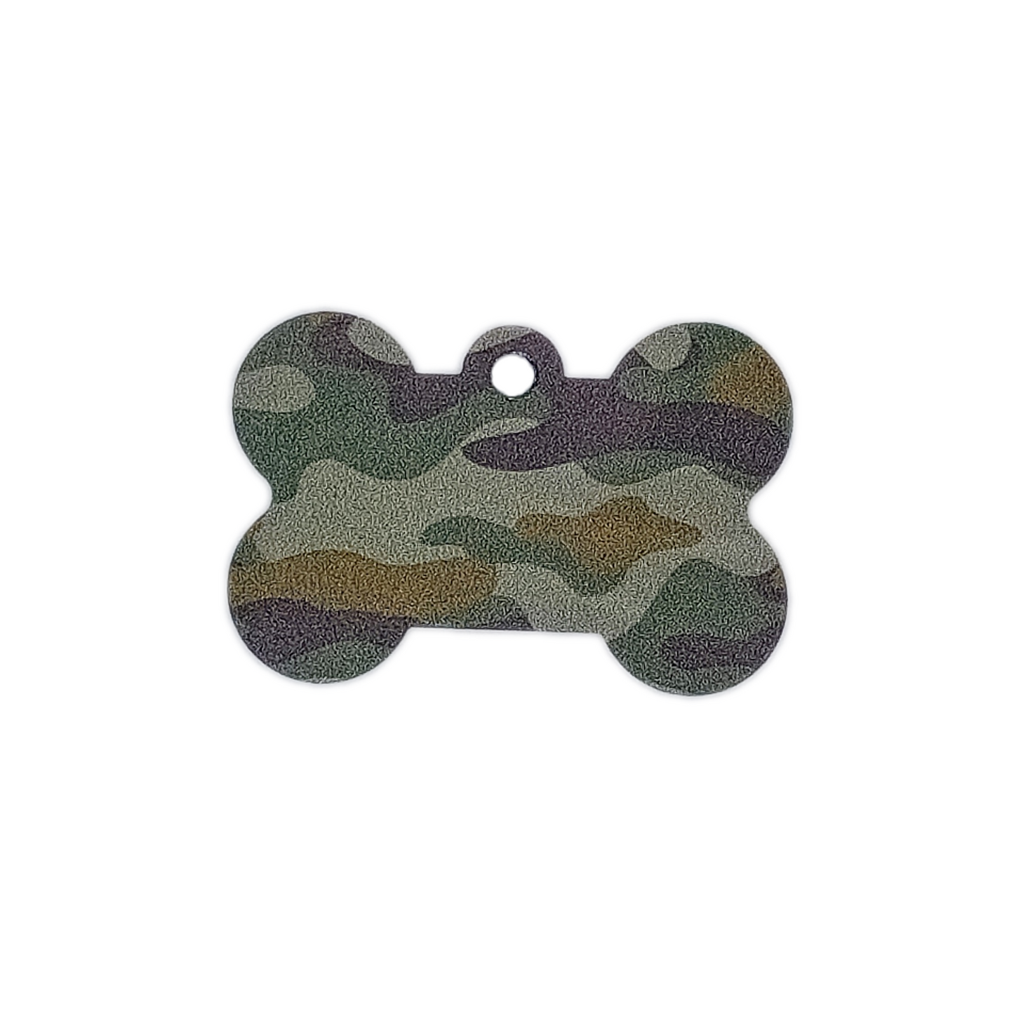 Darker Green Camo Bone Shaped Pet Tag.