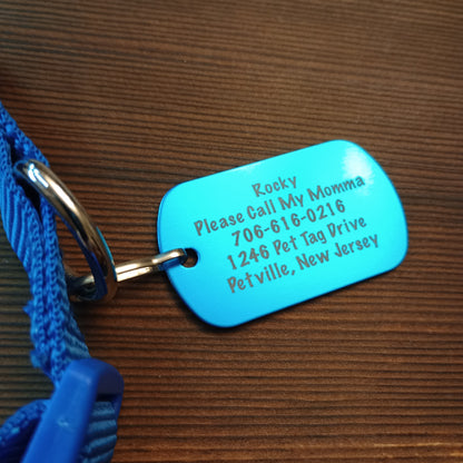 Light Blue Military Style Pet Tag