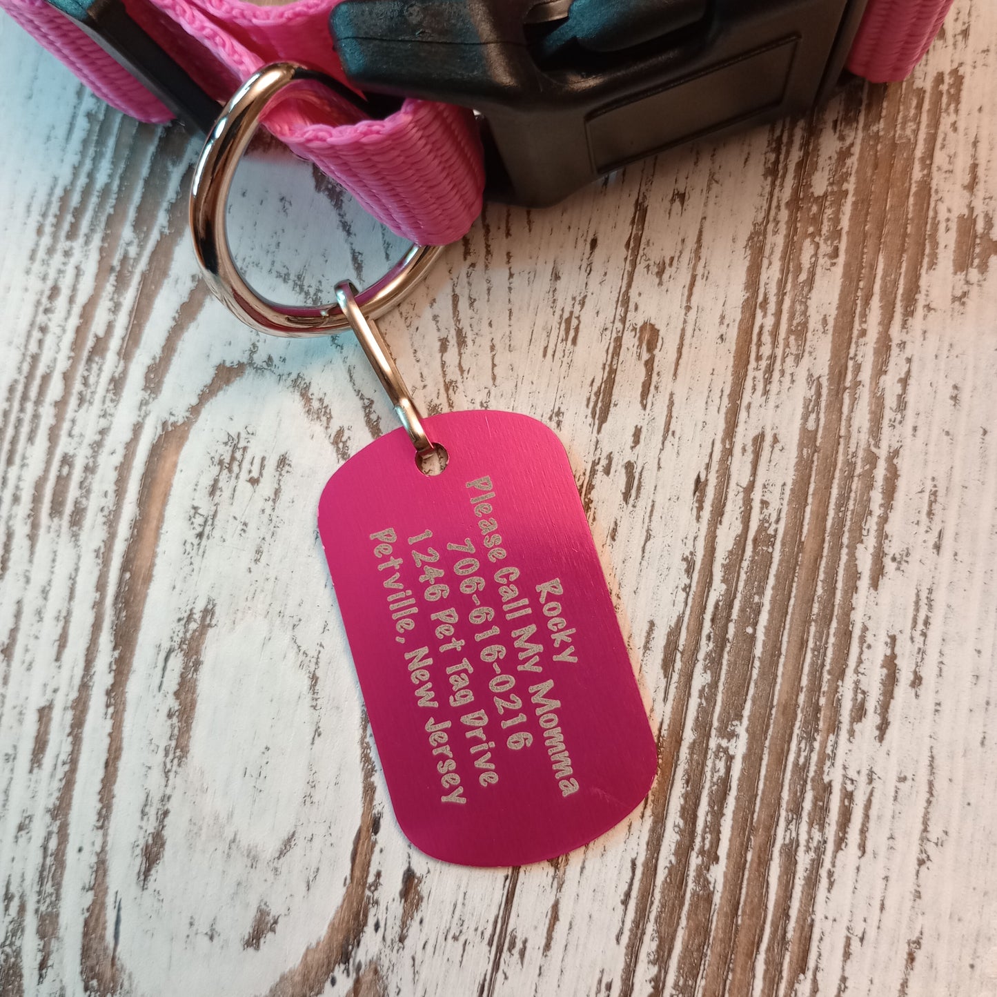 Pink Military Style Pet Tag