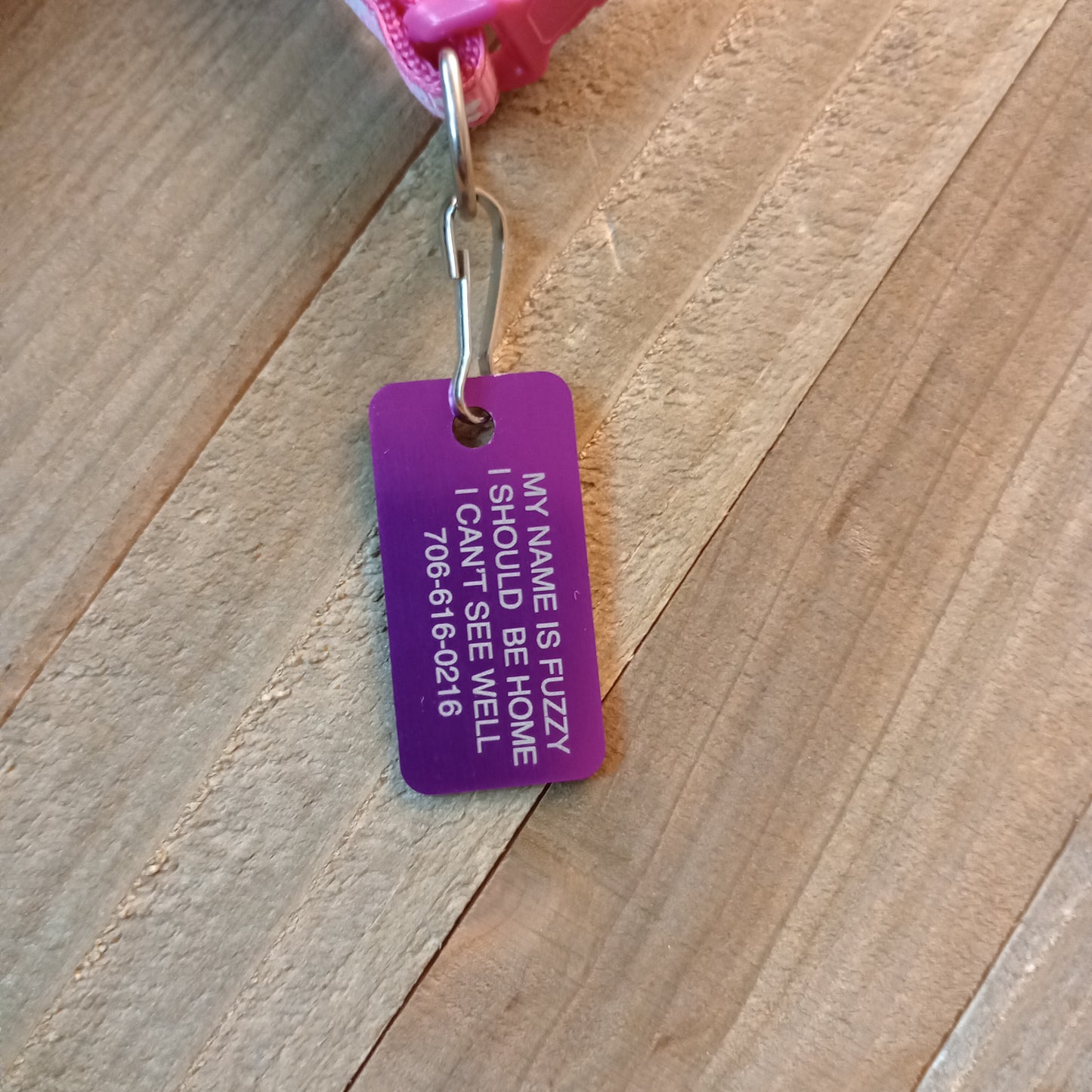 Purple Rectangular Pet Tag