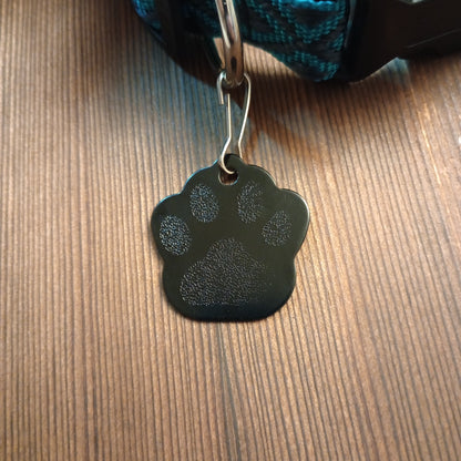 Black Large Paw Pet Tag (1.4 inch)