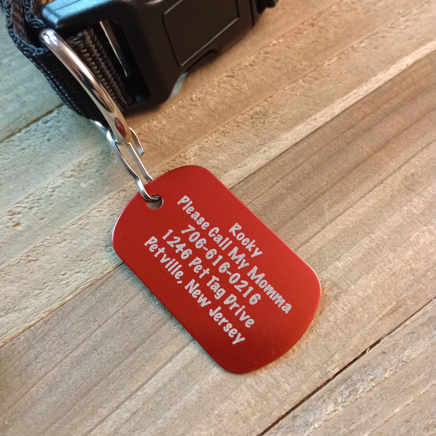 Red Military Style Pet Tag