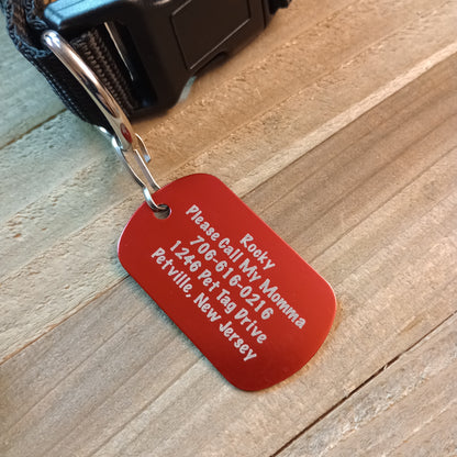 Red Military Style Pet Tag