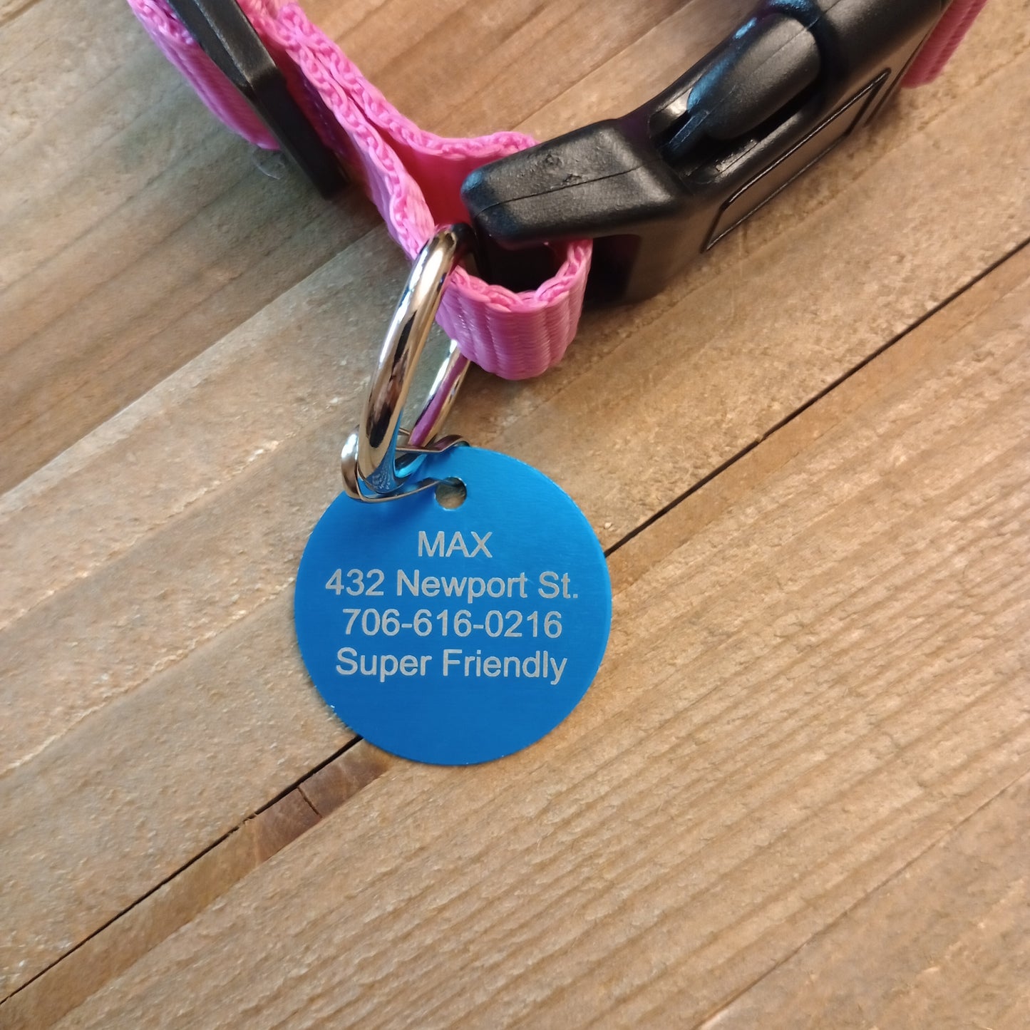 Light Blue Round Pet Tag (1.4 inch)