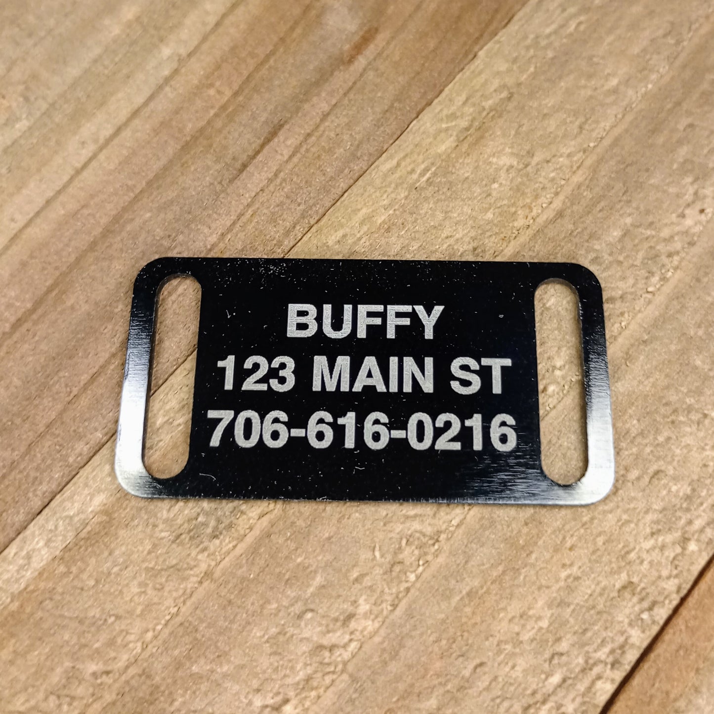 Black Slide-On Pet Tag.