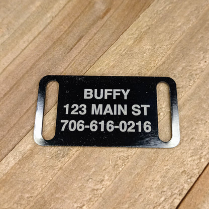 Black Slide-On Pet Tag.