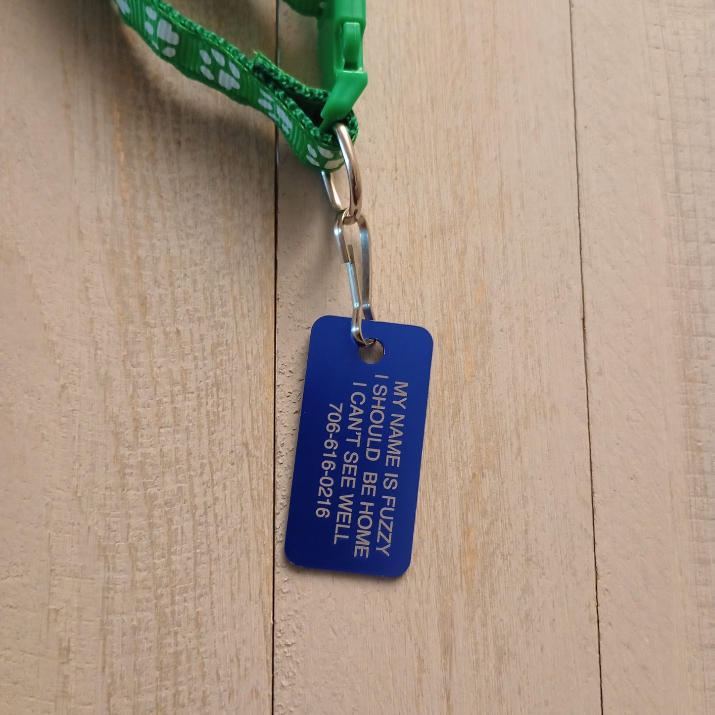 Dark Blue Rectangular Pet Tag