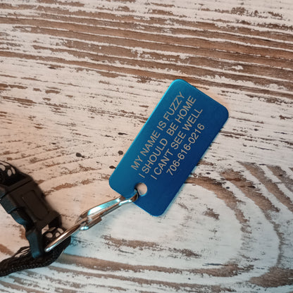 Light Blue Rectangular Pet Tag