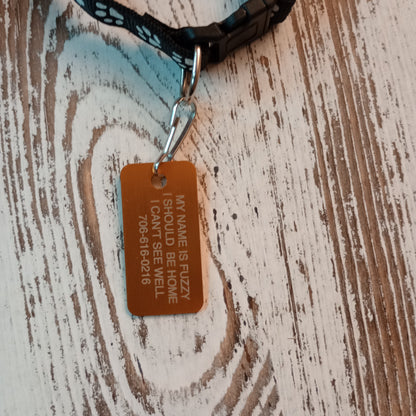 Yellow Rectangular Pet Tag