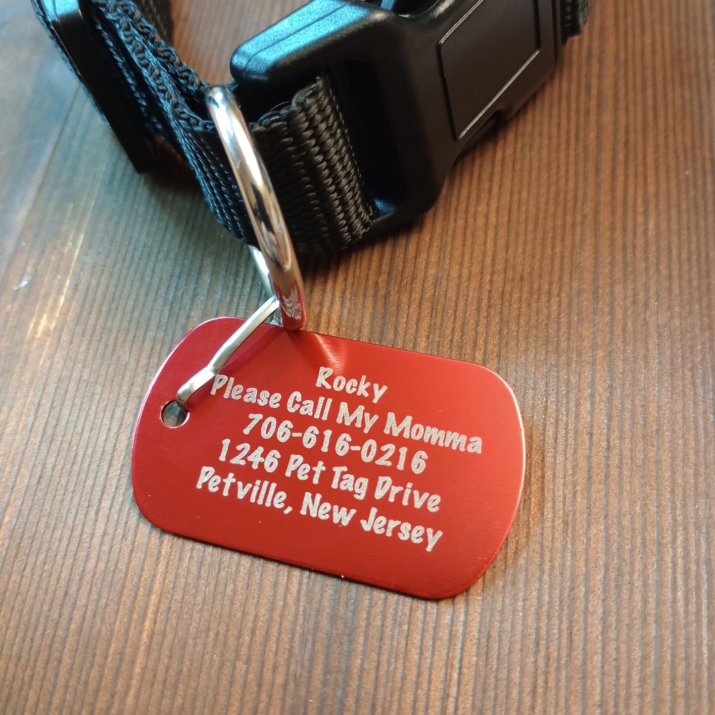 Red Military Style Pet Tag