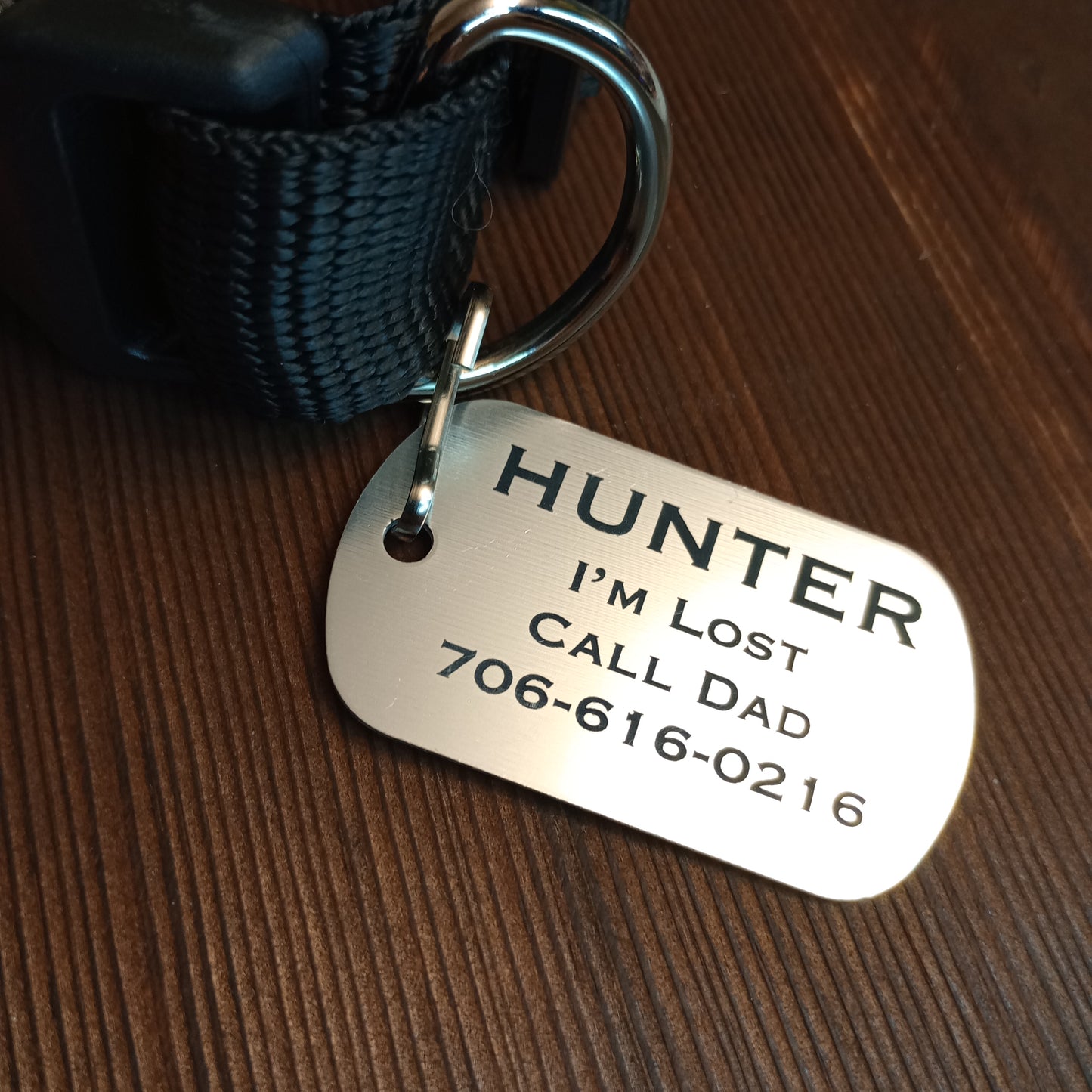 Silver Colored Military Style Pet Tag.