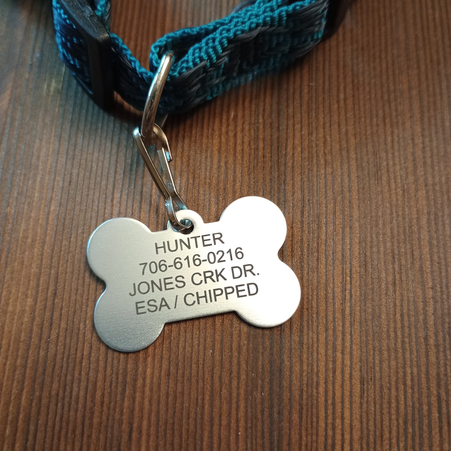 Silver Colored Bone Shaped Pet Tag