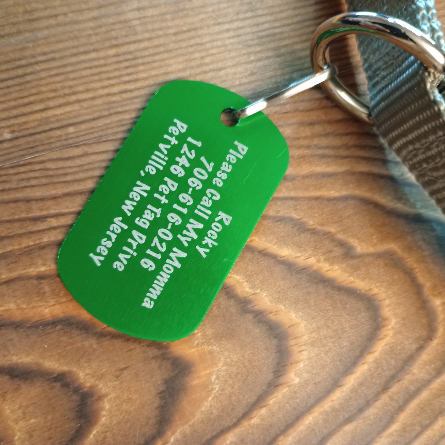 Green Military Style Pet Tag