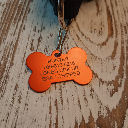 Red Bone Shaped Pet Tag