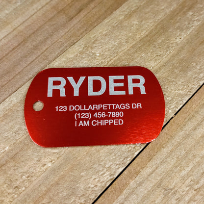 Red Military Style Pet Tag