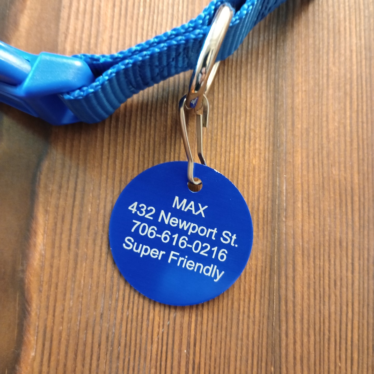 Dark Blue Round Pet Tag (1.4 inch)