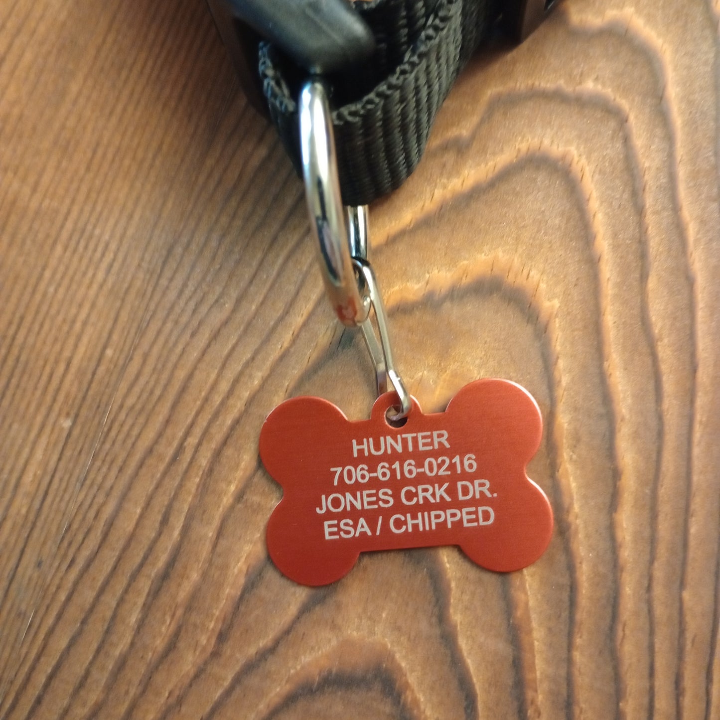 Red Bone Shaped Pet Tag