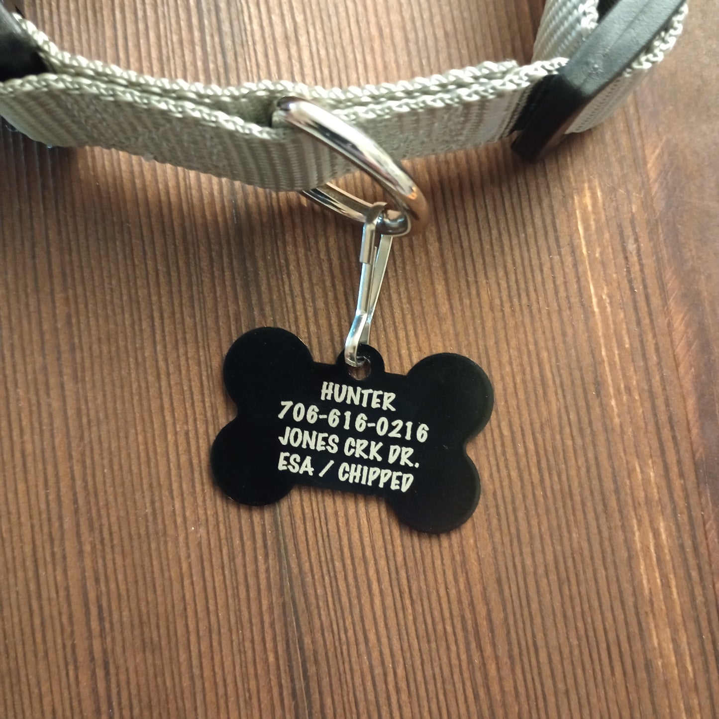 Black Bone Shaped Pet Tag