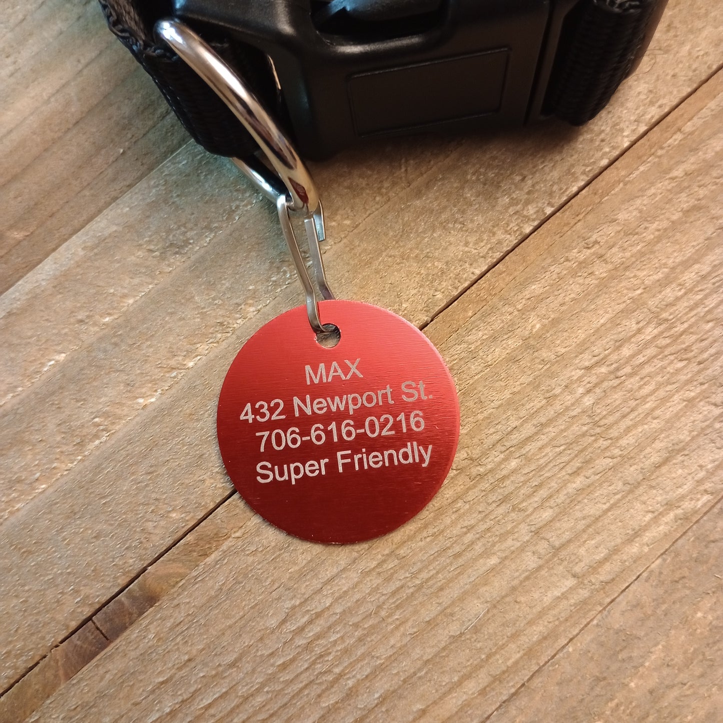 Red Round Pet Tag (1.4 inch)