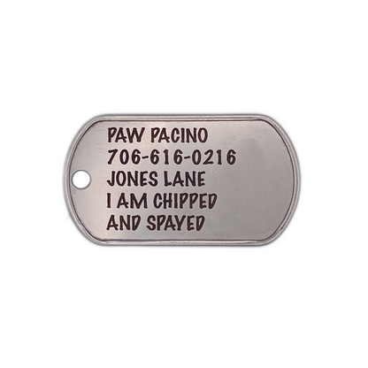 Laser Engraved Military Dog Tag Pet Tag