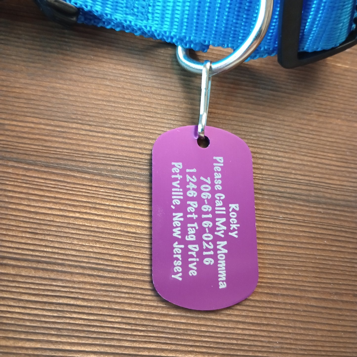 Purple Military Style Pet Tag