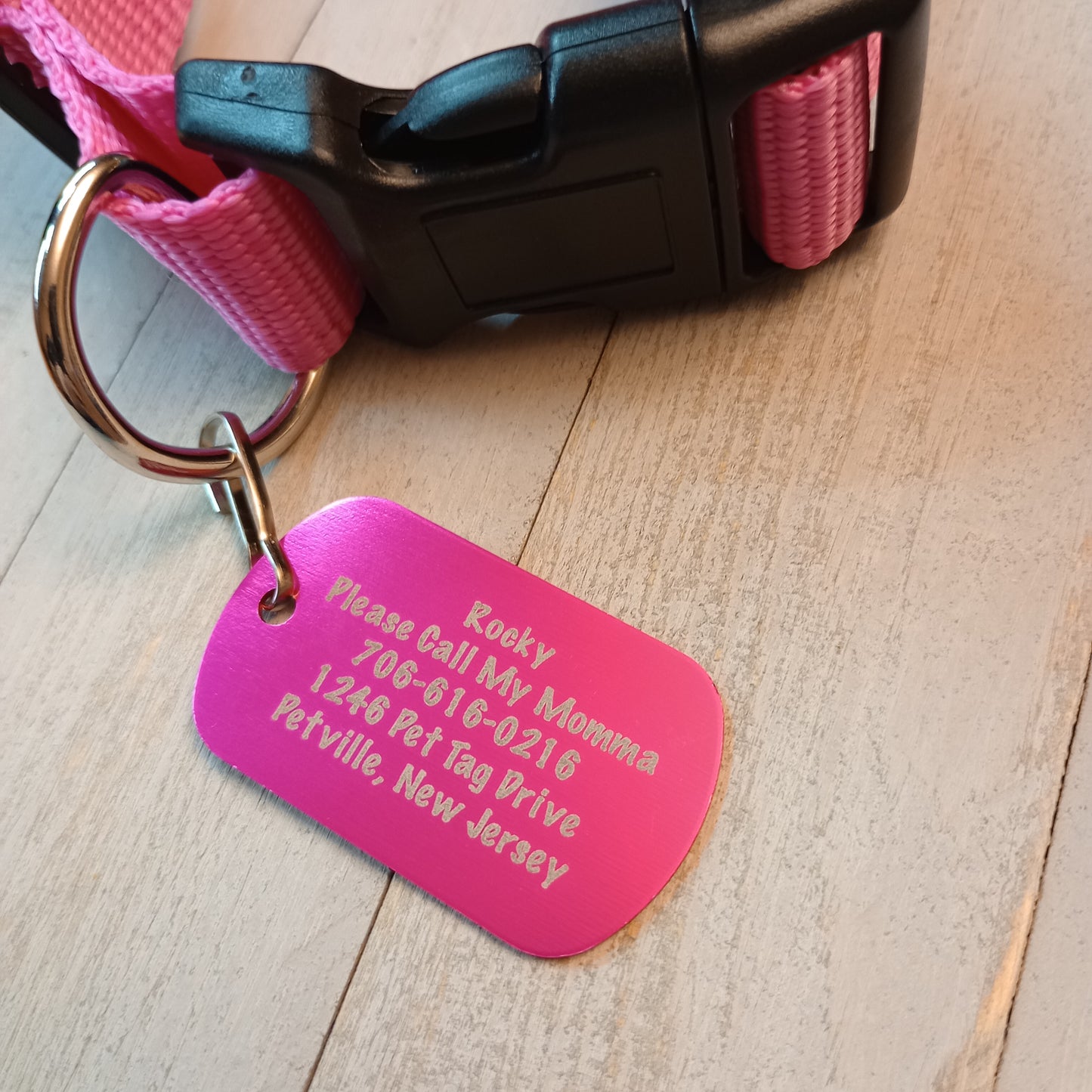 Pink Military Style Pet Tag