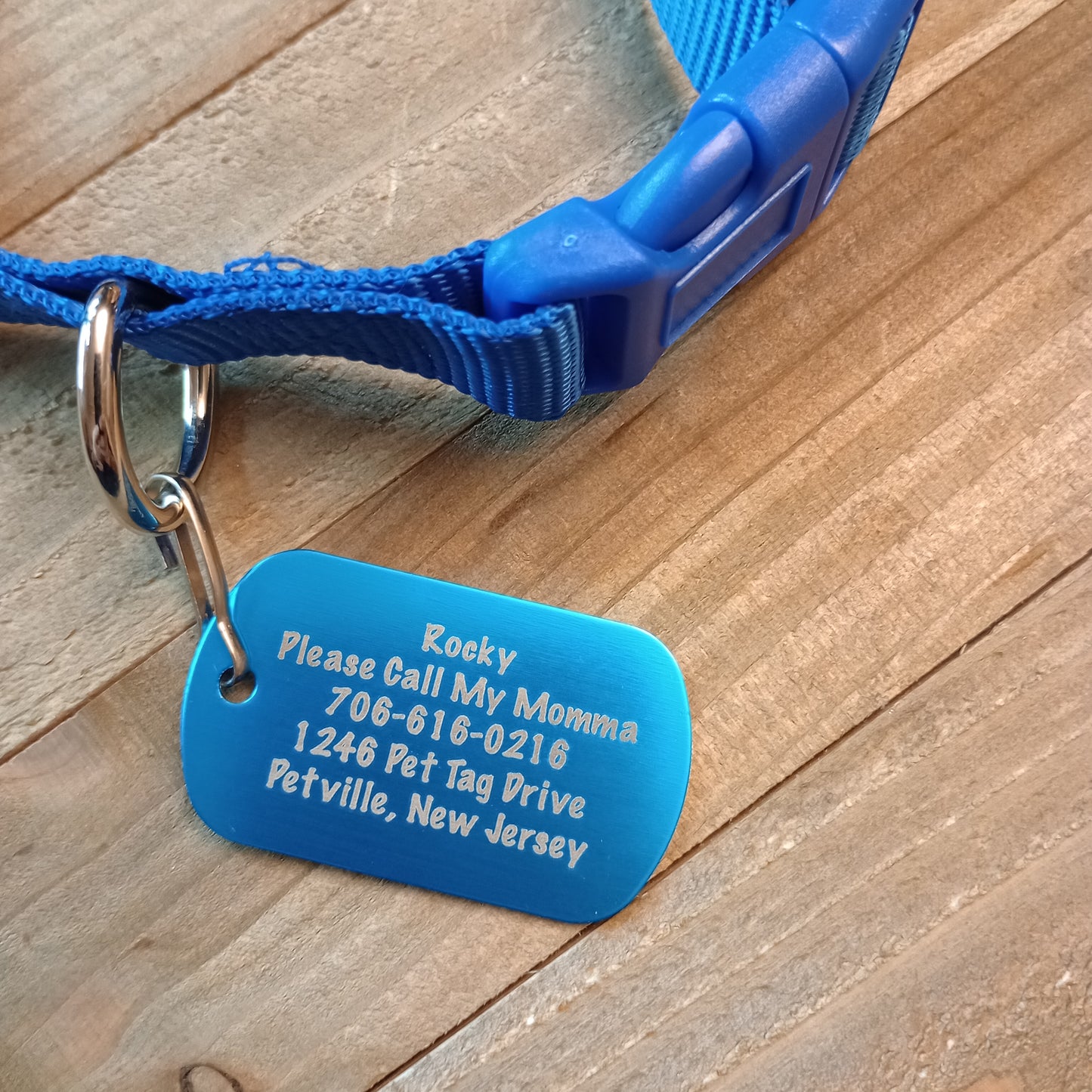 Light Blue Military Style Pet Tag