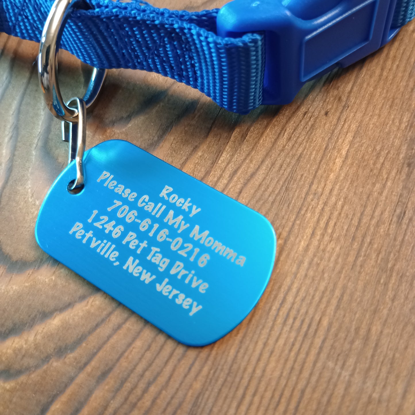 Light Blue Military Style Pet Tag