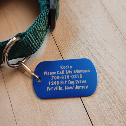 Dark Blue Military Style Pet Tag