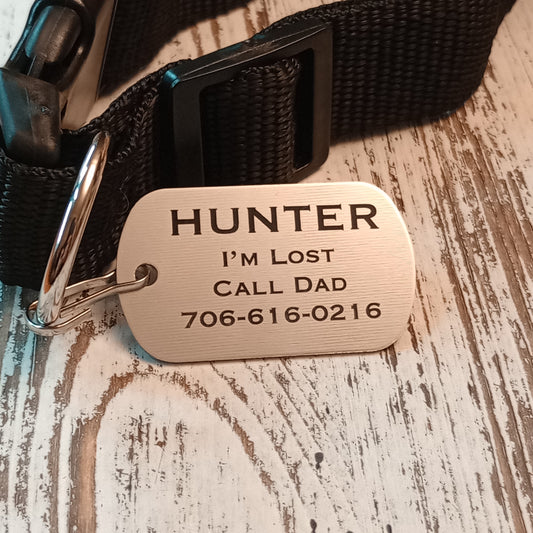 Silver Colored Military Style Pet Tag.