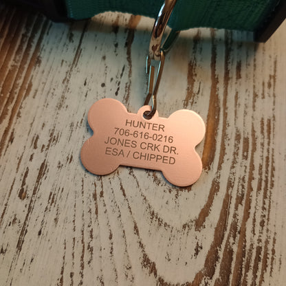 Light Pink Bone Shaped Pet Tag