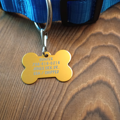 Yellow Bone Shaped Pet Tag