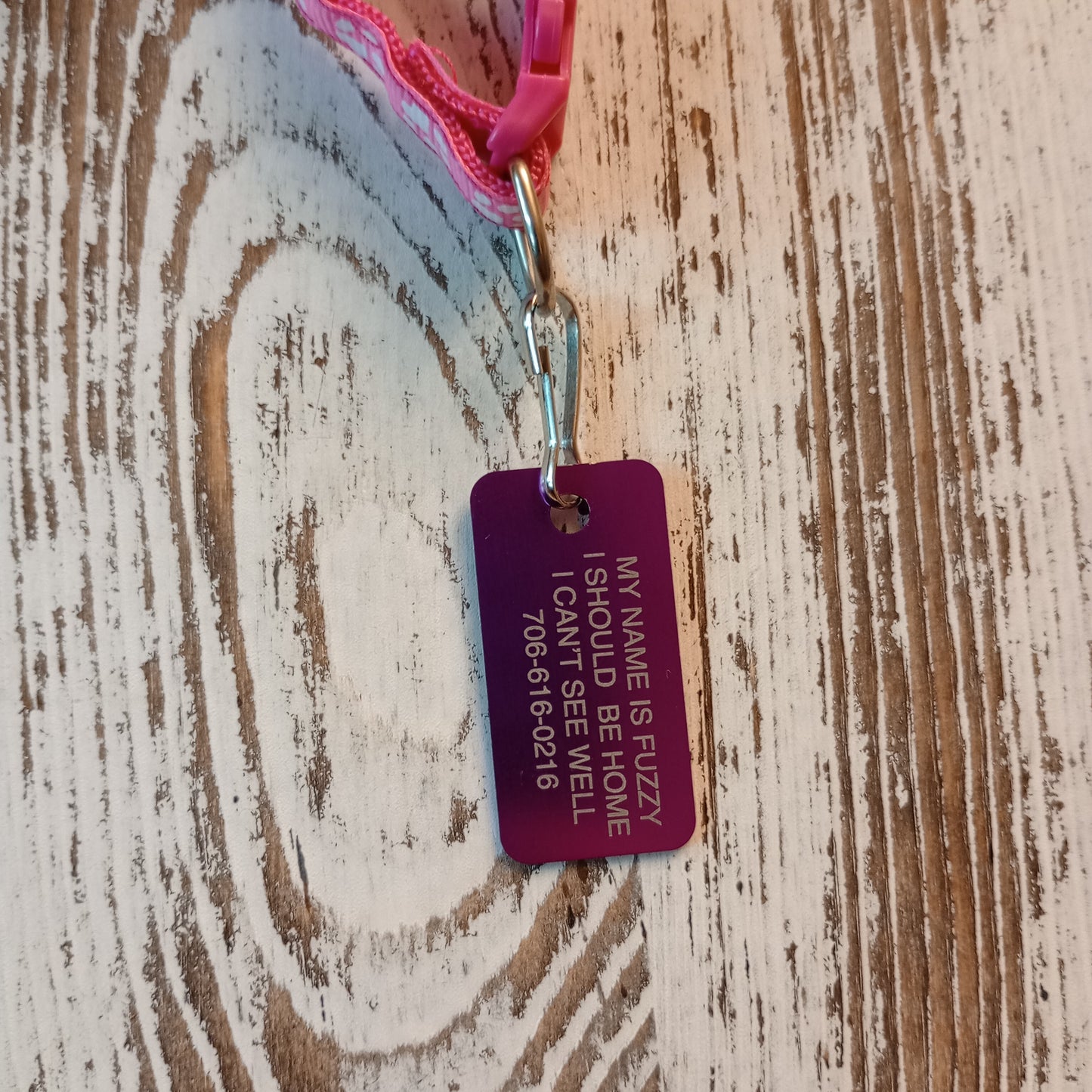 Purple Rectangular Pet Tag