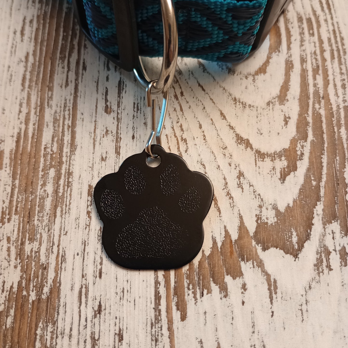 Black Large Paw Pet Tag (1.4 inch)