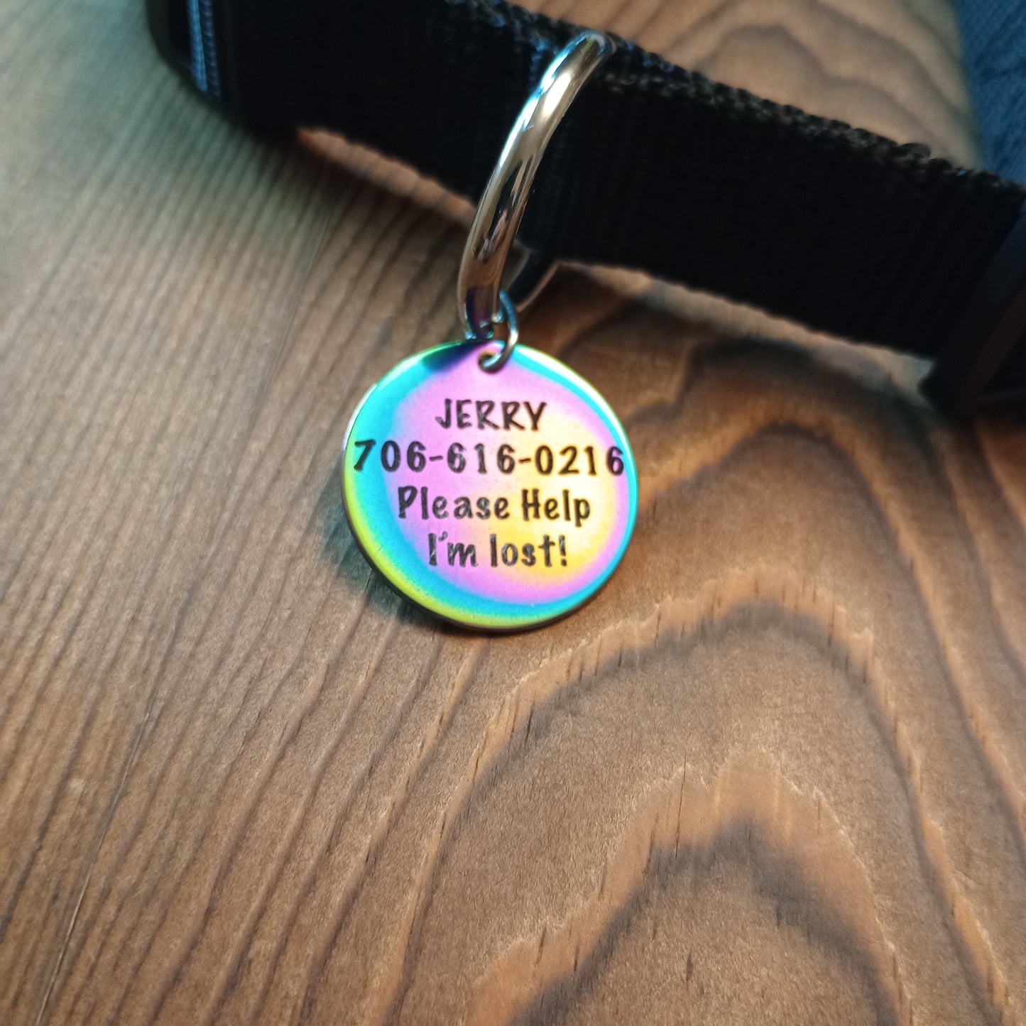 1 inch Iridescent Round Pet Tag