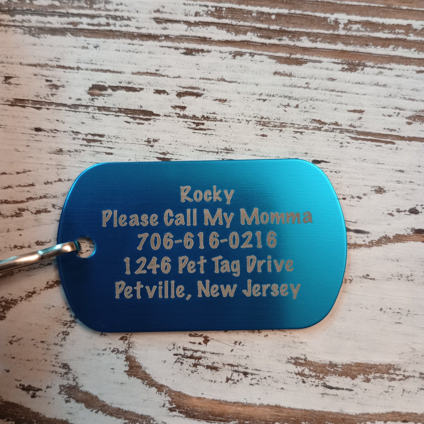 Light Blue Military Style Pet Tag