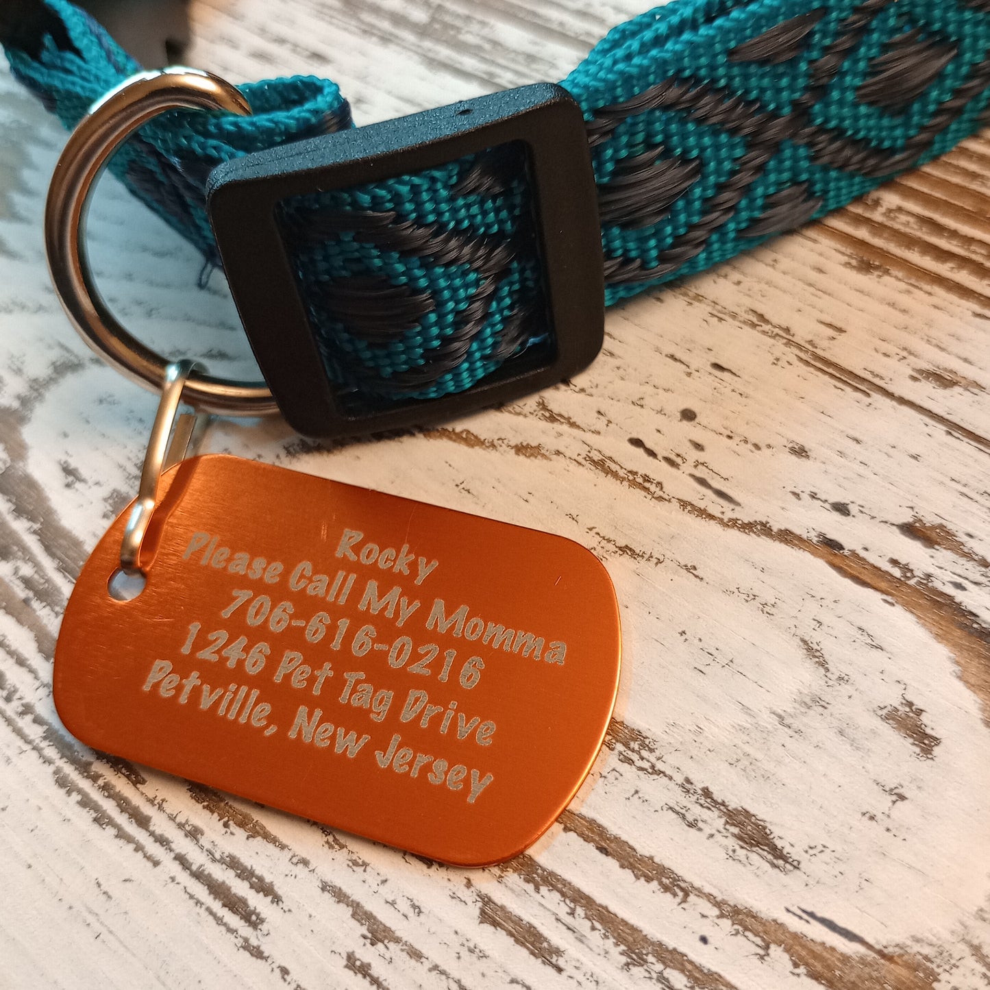 Orange Military Style Pet Tag.