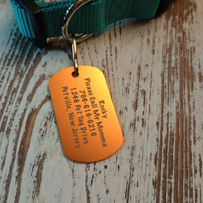 Yellow Military Style Pet Tag